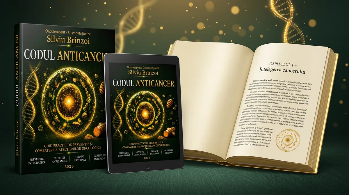 Pachet editorial Codul Anticancer — carte tipărită, pagini interioare și eBook